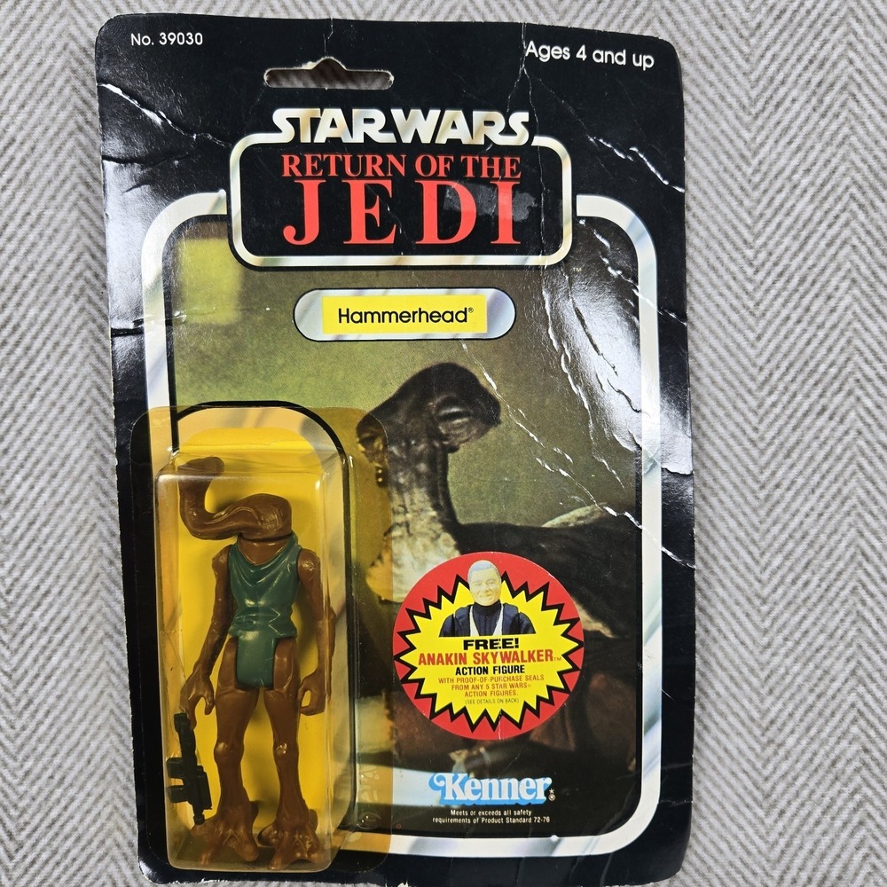 VTG KENNER 1983 Star Wars Return/Jedi HAMMERHEAD 77 Back w/Free Anakin Sticker‎